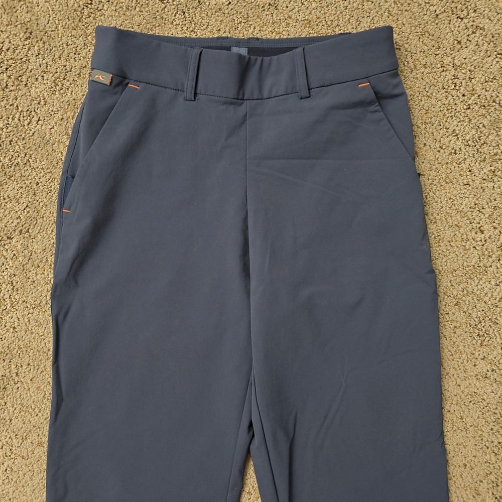 KJUS Women Collagen Straight Pants Navy Blue Slim‎ Fit Golf Trousers Size XS - Picture 3 of 14